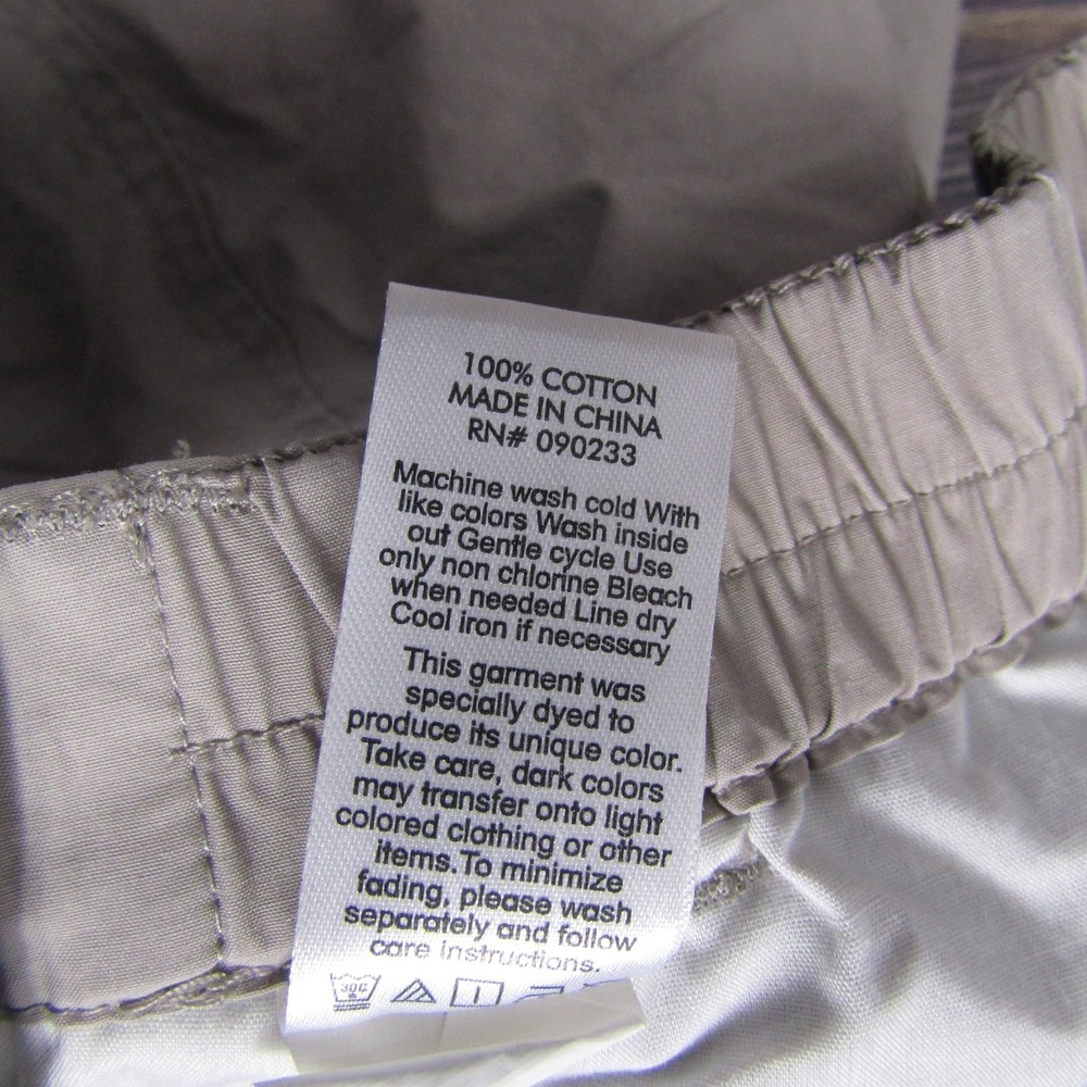 PacSun Pants Womens M Beige Cotton Cargo Twill Elastic Waist Pockets Relaxed Fit - Picture 3 of 8